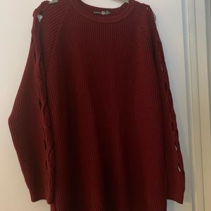 Boohoo sweater size 14 maroon